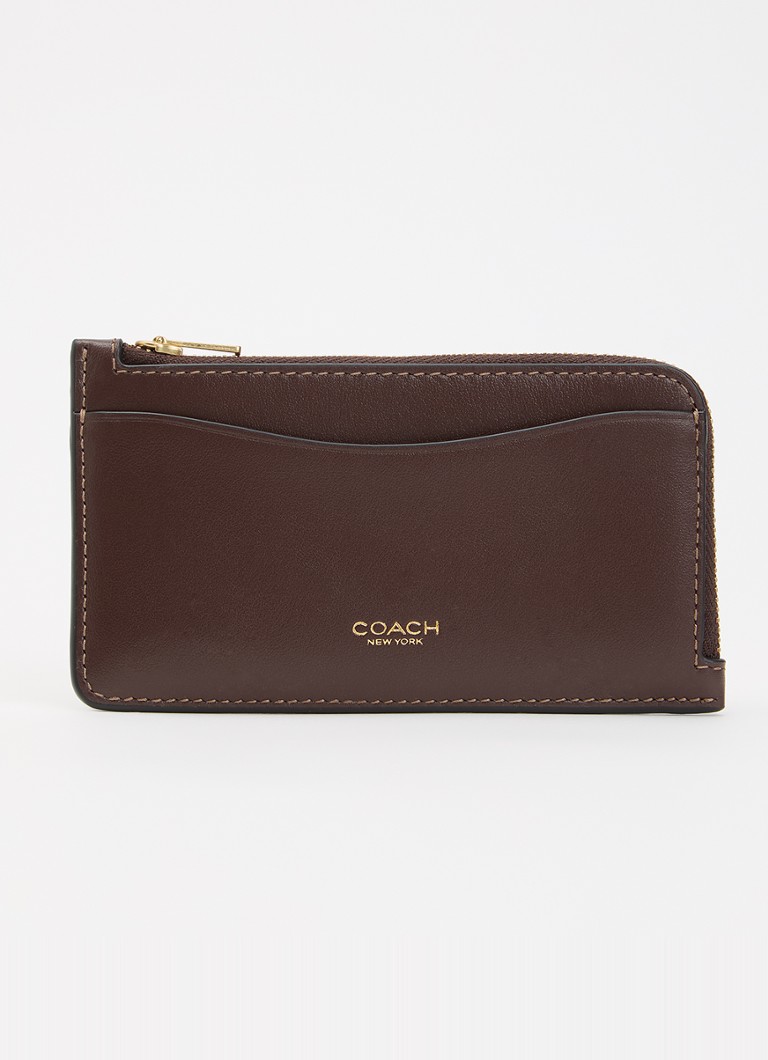 Coach Dames New York portemonnee van leer met logo in de kleur Donkerbruin, maat: 1SZ