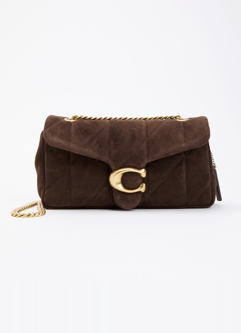 Coach Dames Tabby 26 schoudertas van quilted suède met verstelbare schouderriem in de kleur Chocoladebruin, maat: 1SZ
