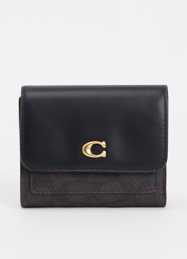 Coach Dames Mila portemonnee met logoprint in de kleur Zwart, maat: one size
