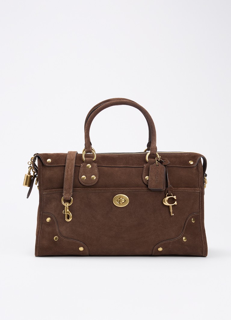 Coach Dames Rhyder 38 schoudertas van suède met afneembare schouderriem in de kleur Donkerbruin, maat: 1SZ
