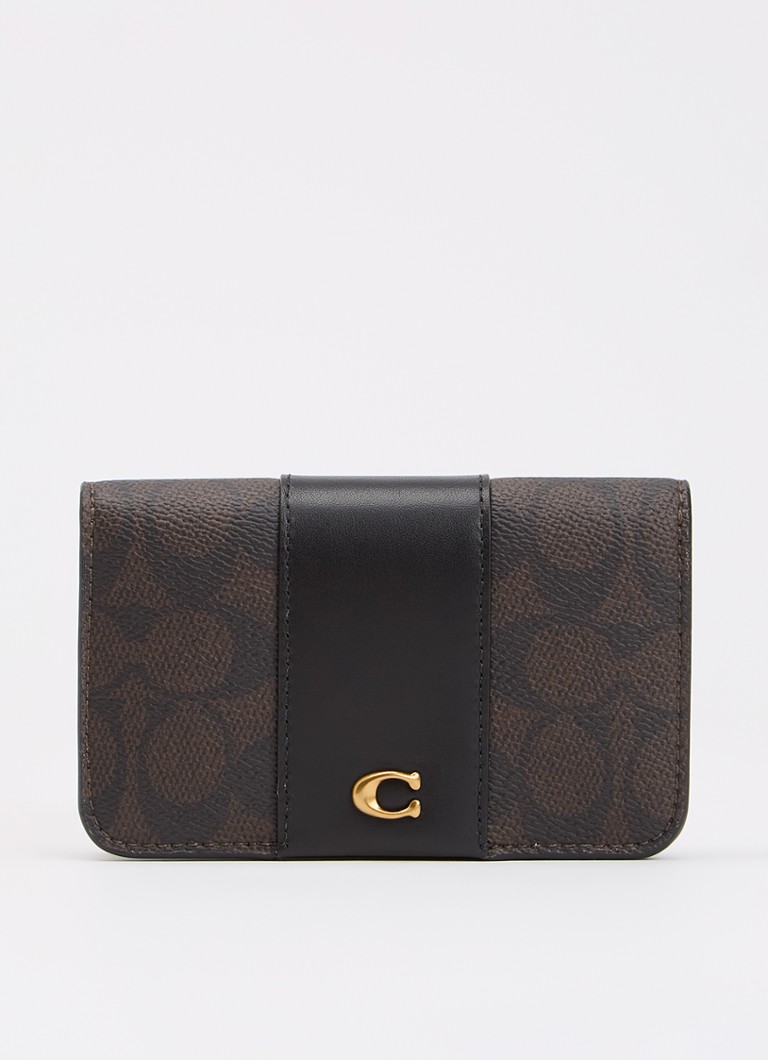 Coach Dames Essential portemonnee met logoprint in de kleur Donkerbruin, maat: one size