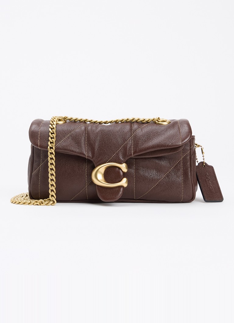 Coach Dames Soft Tabby 20 schoudertas van leer met quiltpatroon in de kleur Bordeauxrood, maat: 1SZ
