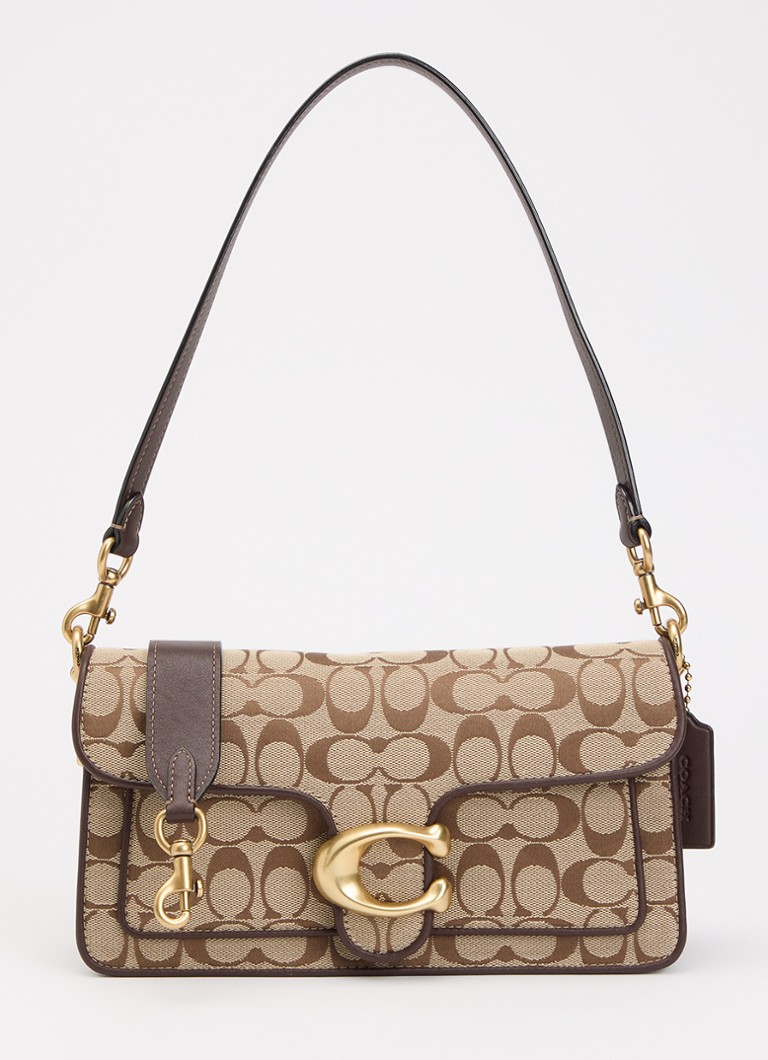 Coach Dames Tabby 26 schoudertas met logoprint in de kleur Beige, maat: 1SZ