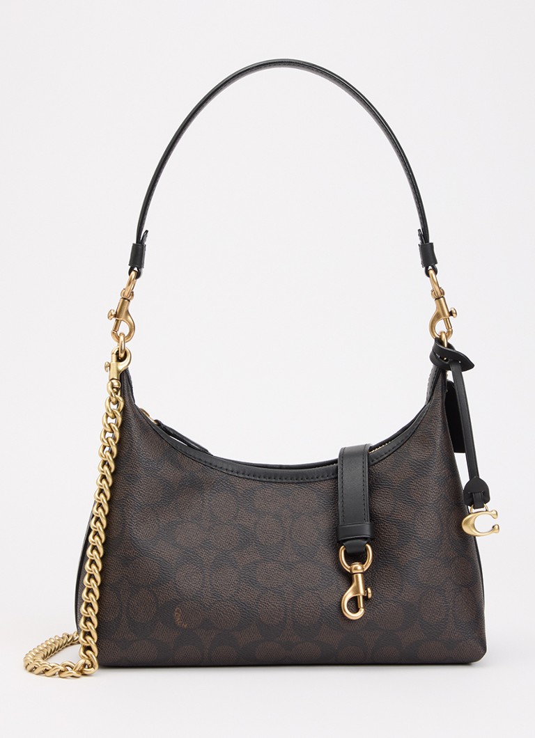 Coach Dames Juliet 25 schoudertas met logoprint en afneembare schouderriem in de kleur Donkerbruin, maat: 1 sz