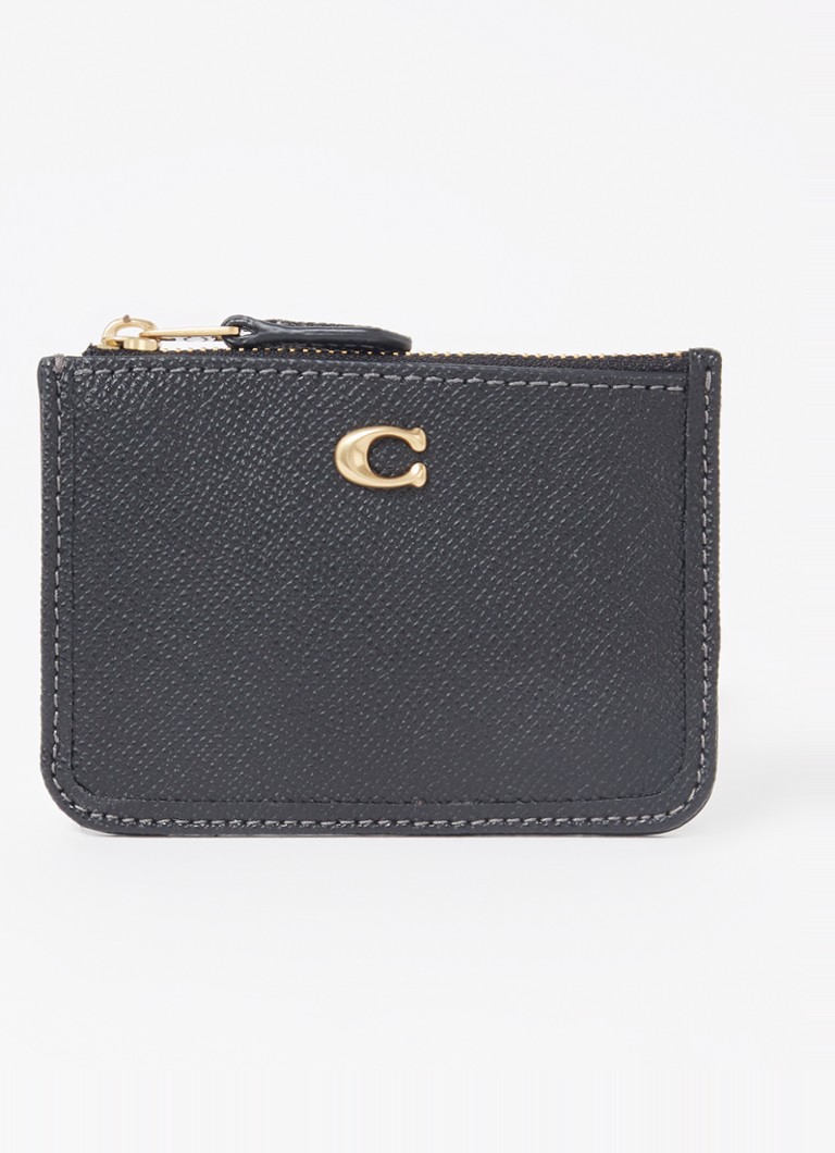 Coach Dames Mini ID pasjeshouder van leer in de kleur Zwart, maat: 1SIZE