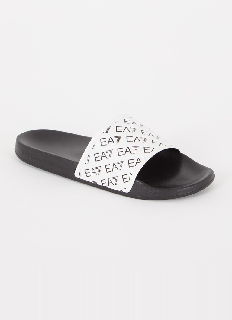Armani Heren Slipper met logo in de kleur Wit