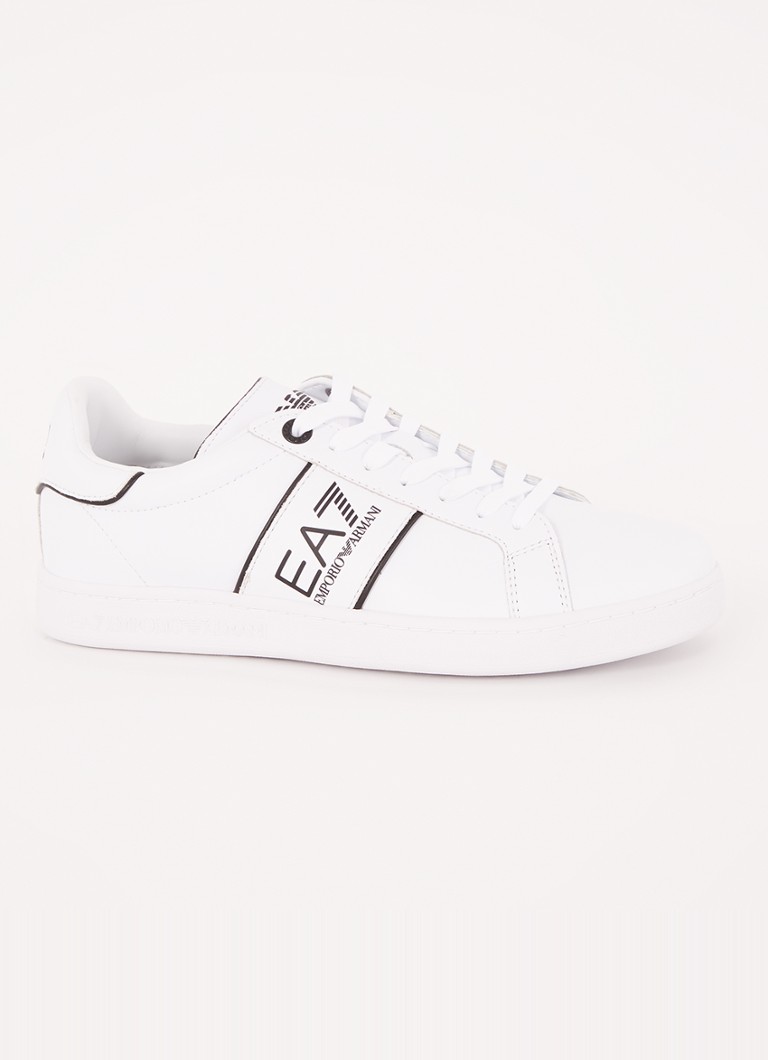 Armani Heren Sneaker van leer met logo in de kleur Wit