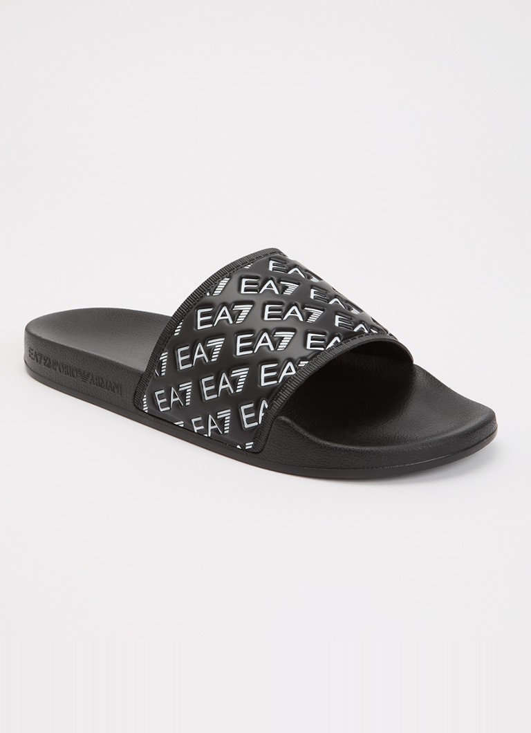 Armani Heren Slipper met logo in de kleur Antraciet