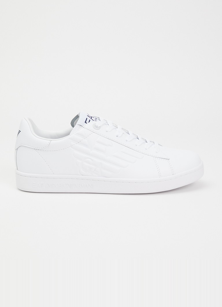 Armani Heren Classic CC sneaker van leer in de kleur Wit