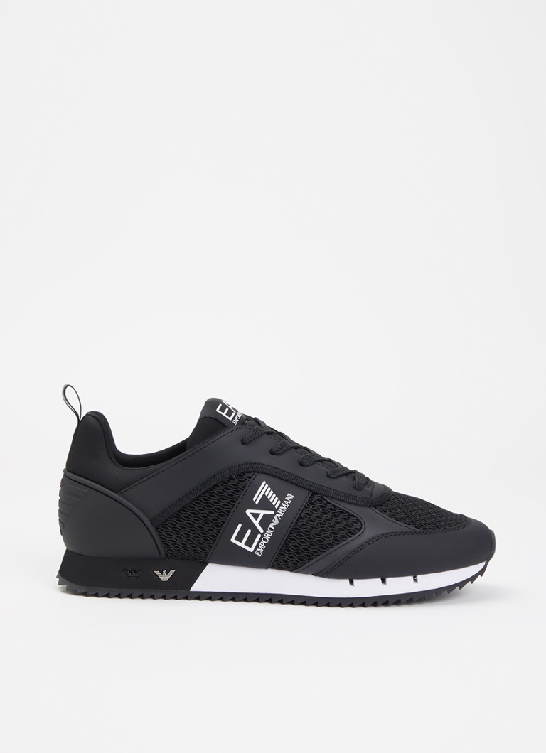 Armani Heren Sneaker van mesh met logo in de kleur Zwart