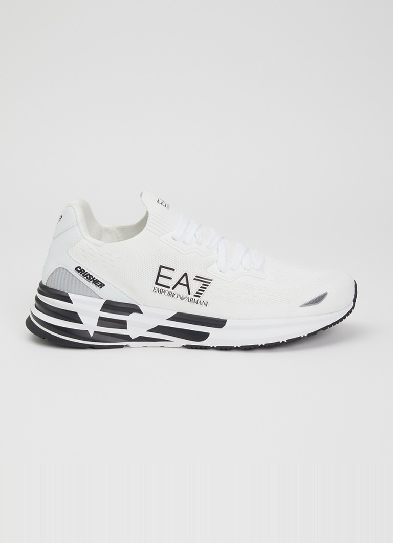 Armani Heren Sneaker met gebreid bovenwerk in de kleur Wit