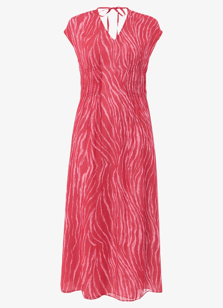 Whistles Dames Midi tuniekjurk met zebraprint in de kleur Kersenrood