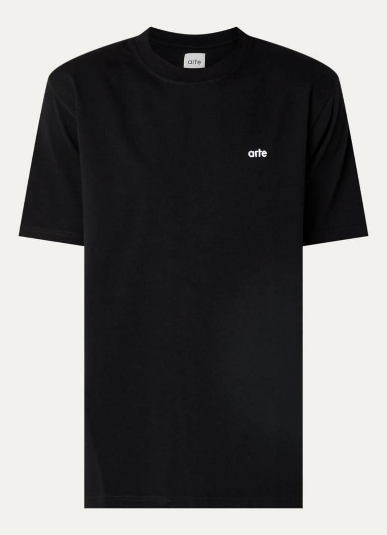 Arte Antwerp Heren T-shirt met logo- en backprint in de kleur Zwart, maat: XL