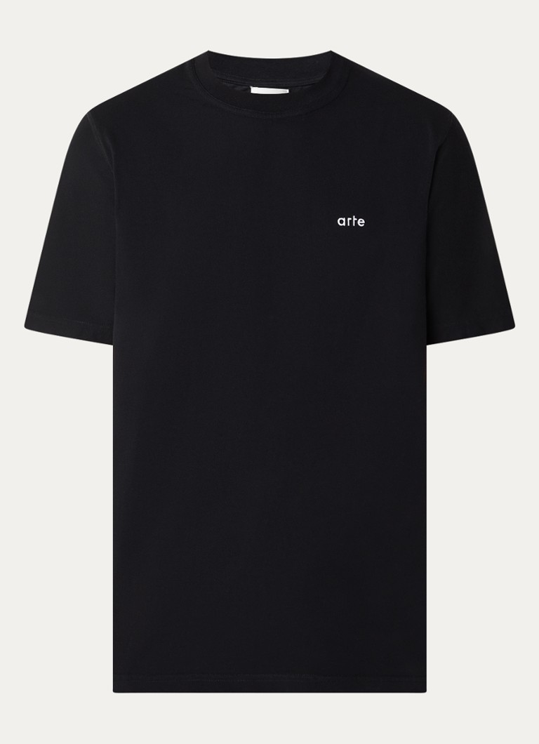 Arte Antwerp Heren T-shirt met logo- en backprint in de kleur Zwart, maat: XL
