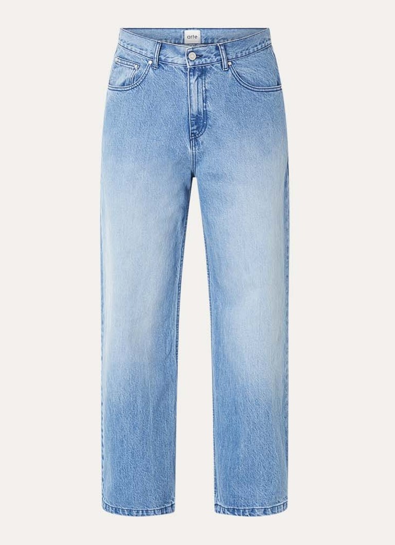 Arte Antwerp Heren Circle Logo tapered fit jeans met gekleurde wassing in de kleur Blauw, maat: 30