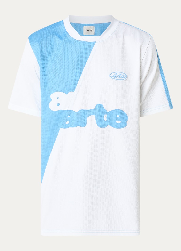 Arte Antwerp Heren T-shirt met logoprint in de kleur Blauwgrijs, maat: S