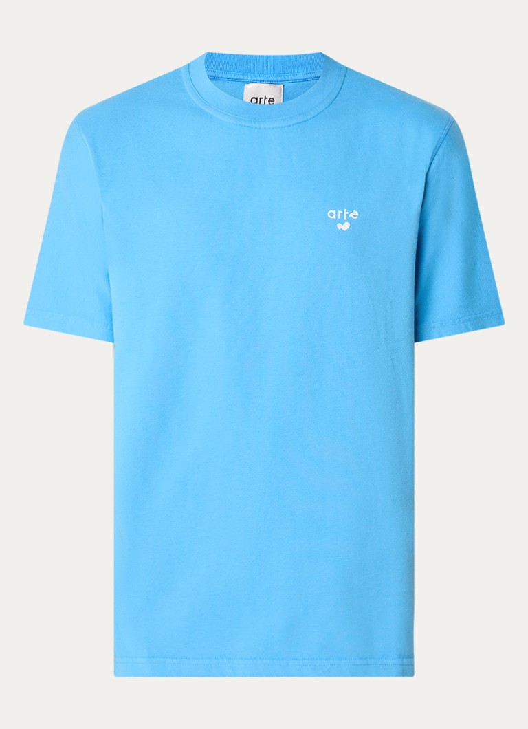 Arte Antwerp Heren T-shirt met logoborduring in de kleur Blauw, maat: S