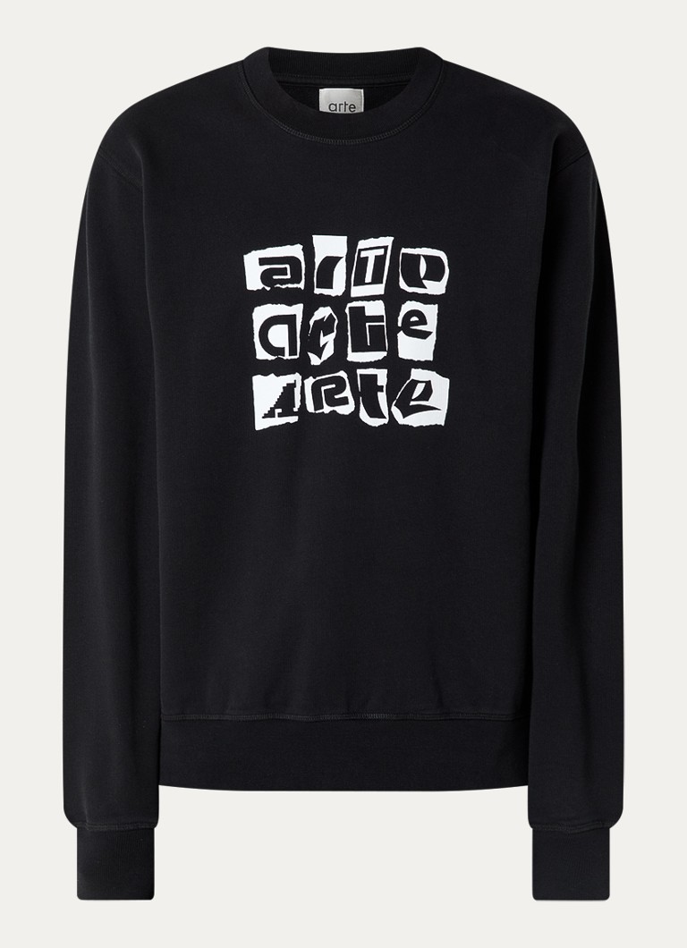 Arte Antwerp Heren Sweater met logoprint in de kleur Zwart, maat: XXL