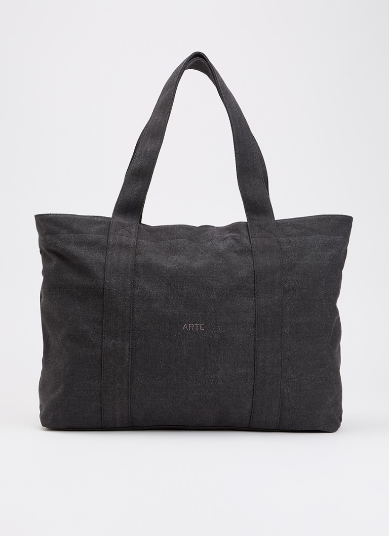 Arte Antwerp Heren Shopper van canvas in de kleur Antraciet, maat: OS