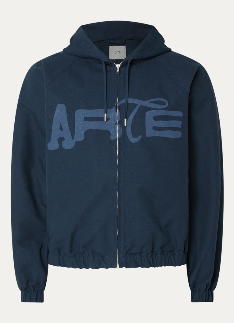 Arte Antwerp Heren Jack met logoprint in de kleur Donkerblauw, maat: XL