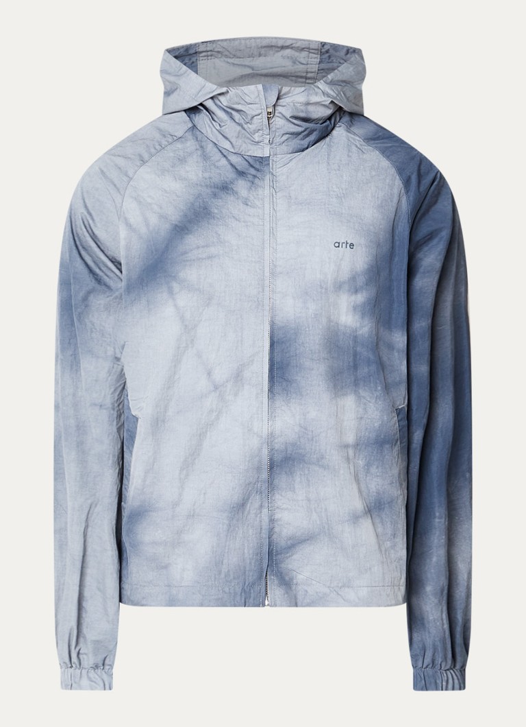 Arte Antwerp Heren Faded regenjas met logo en steekzakken in de kleur Donkerblauw, maat: XL