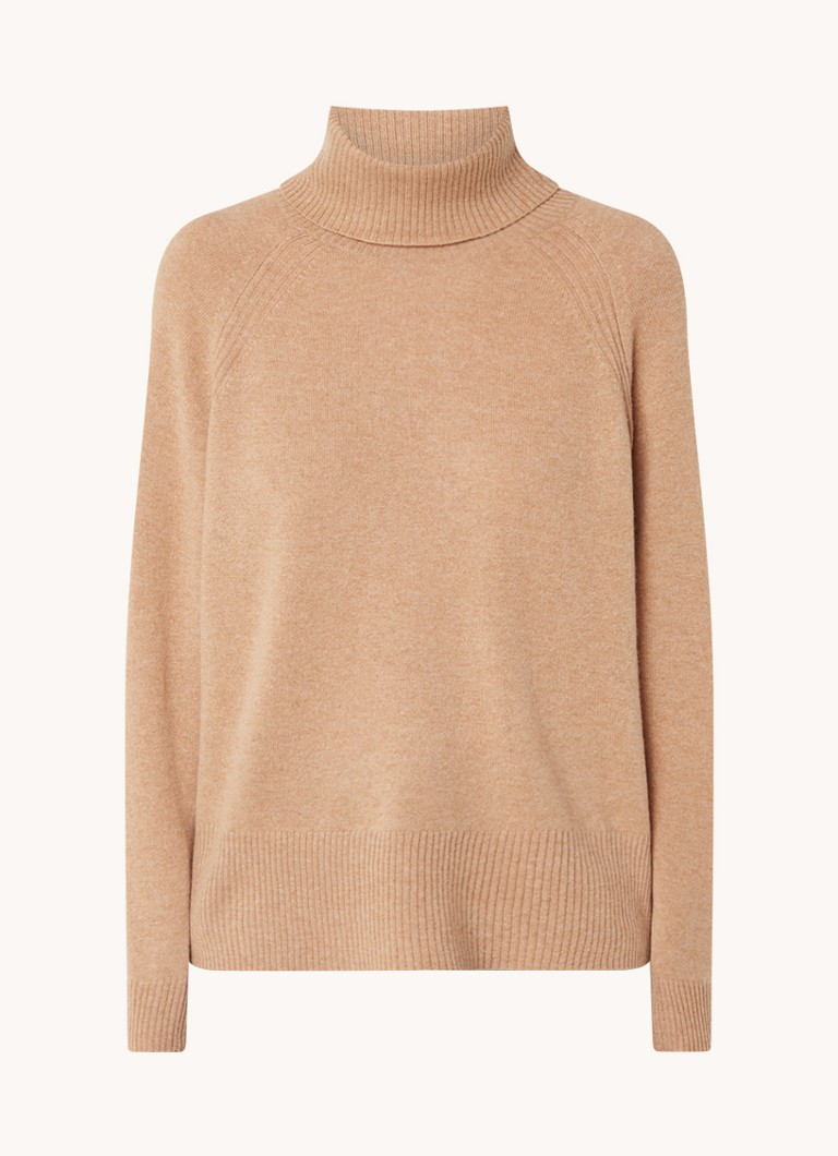 Whistles Dames Fijngebreide trui van kasjmier met col in de kleur Camel