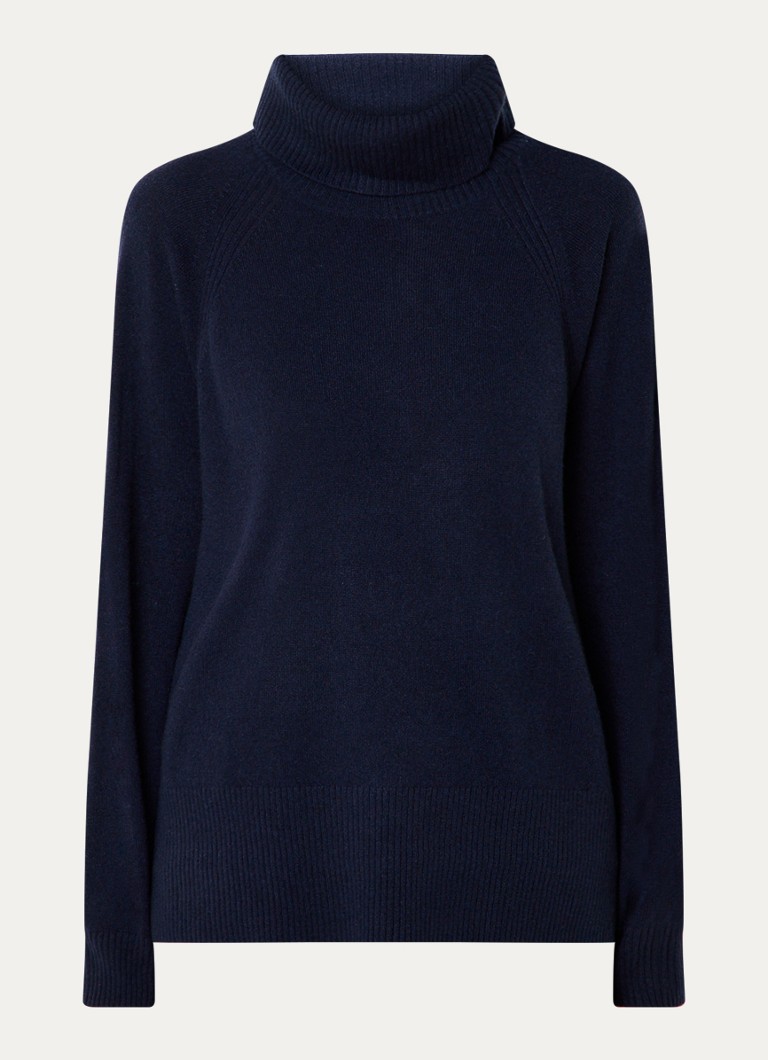 Whistles Dames Fijngebreide trui van kasjmier met col in de kleur Donkerblauw