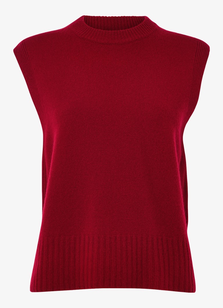 Whistles Dames Fijngebreide spencer van wol in de kleur Donkerrood