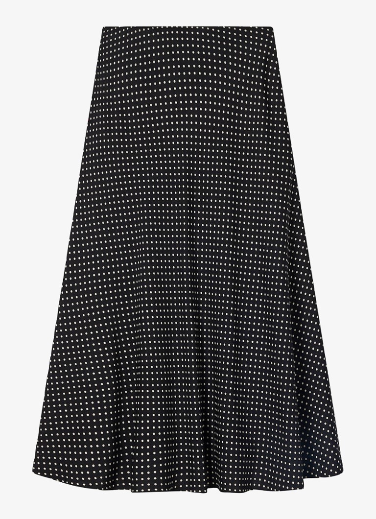 Whistles Dames Midi A-lijn rok met stippenprint in de kleur Zwart