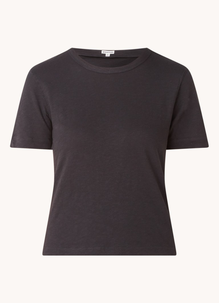 Whistles Dames Emily T-shirt met ronde hals in de kleur Zwart