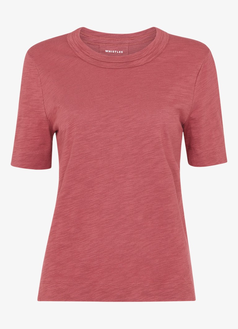 Whistles Dames Rosa T-shirt met gemêleerd dessin in de kleur Donkerroze