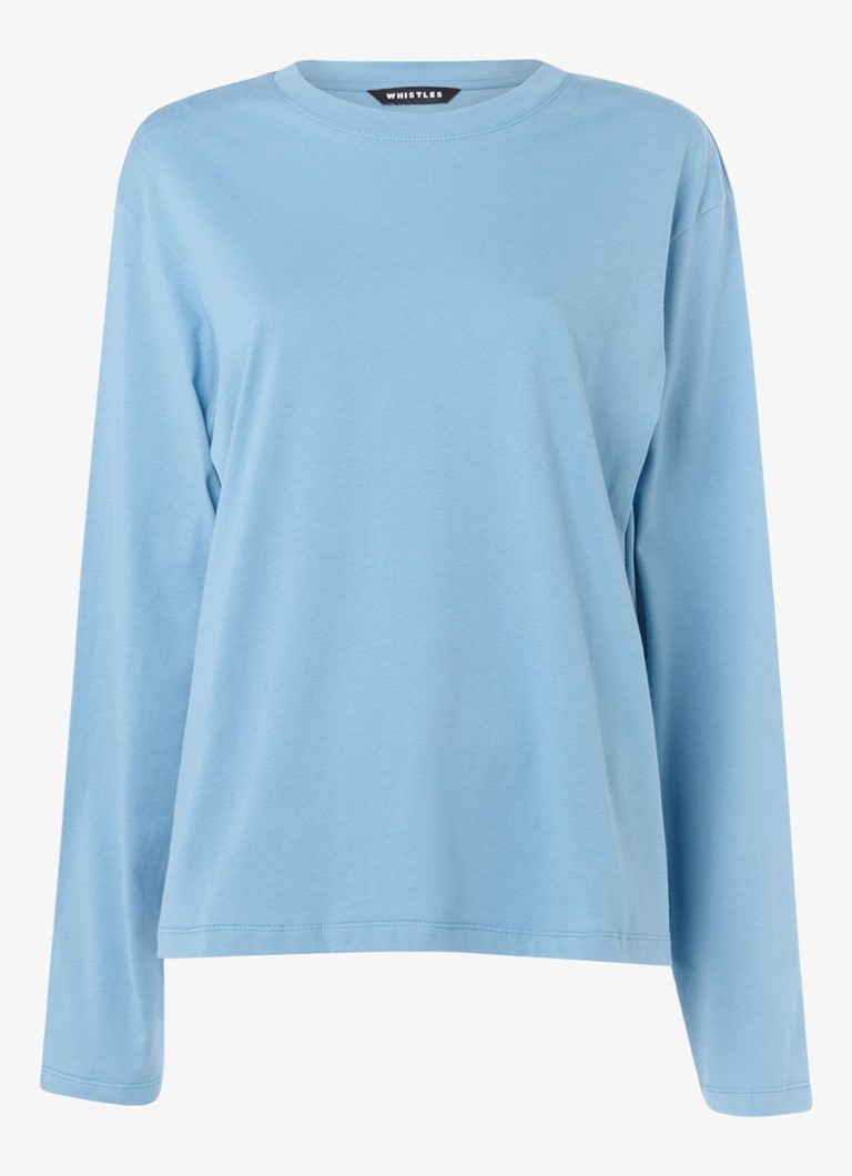Whistles Dames Relaxed sweater met ronde hals in de kleur Lichtblauw