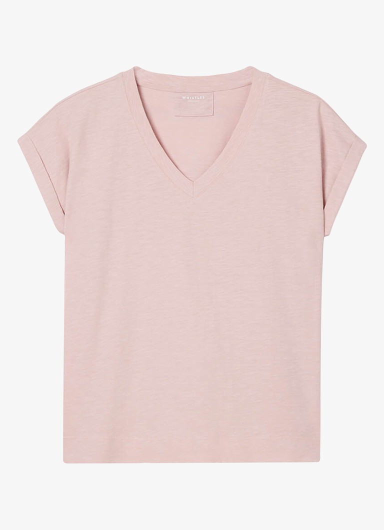 Whistles Dames T-shirt met V-hals in de kleur Oudroze