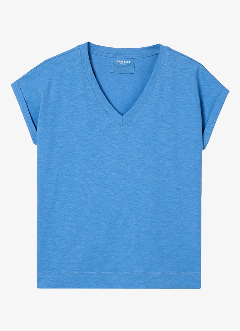 Whistles Dames T-shirt met V-hals in de kleur Blauw