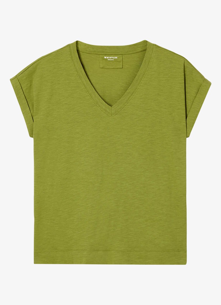 Whistles Dames T-shirt met V-hals in de kleur Groen