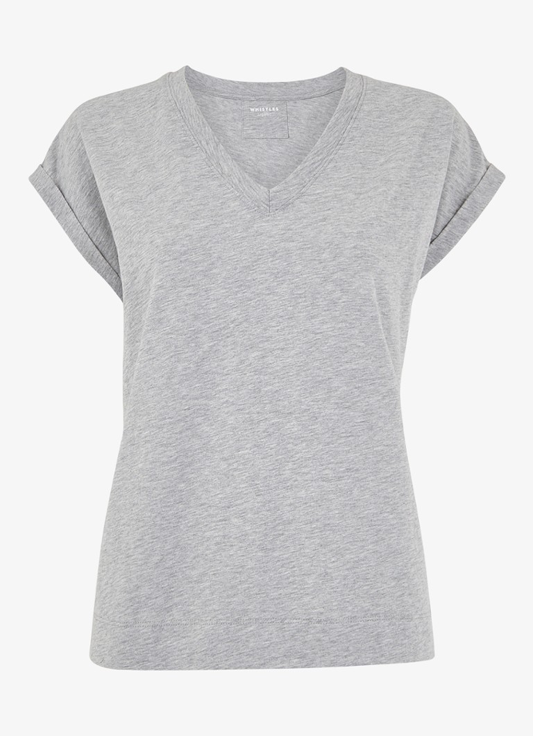 Whistles Dames Willa T-shirt met gemêleerd dessin in de kleur Grijsmele