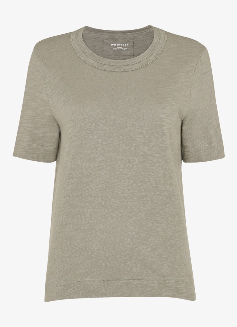 Whistles Dames Rosa T-shirt met gemêleerd dessin in de kleur Lindegroen