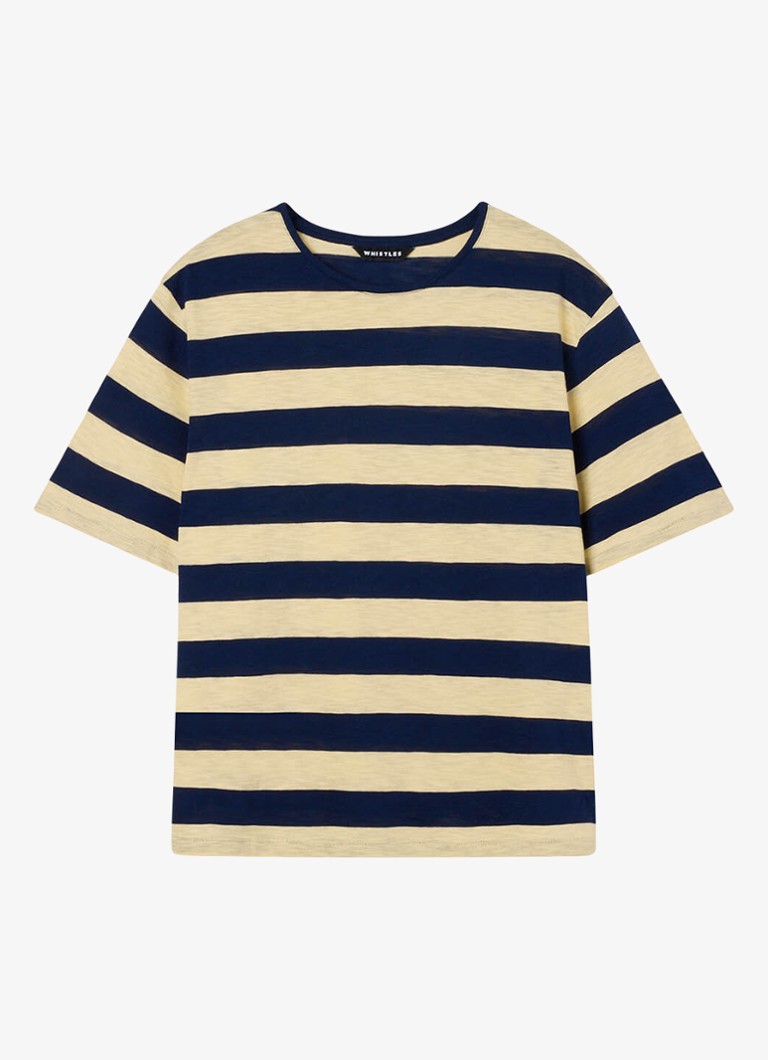 Whistles Dames T-shirt met streepprint in de kleur Donkerblauw