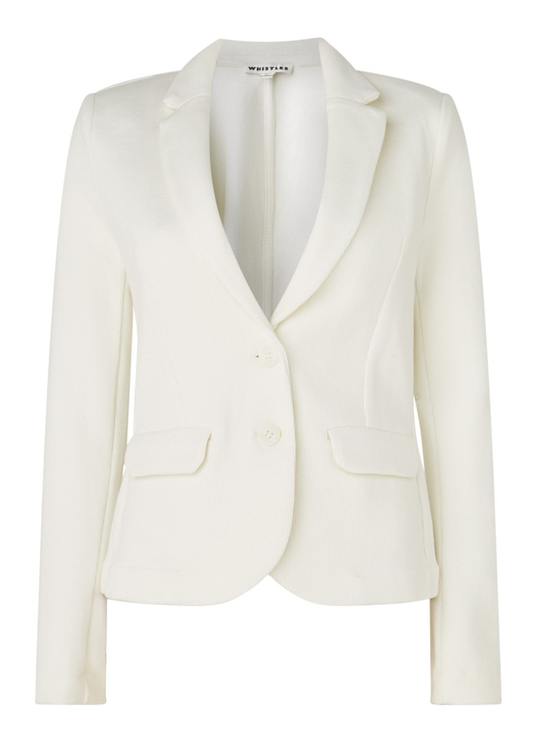 Whistles Dames Fijngebreide blazer met klepzakken in de kleur Gebroken wit
