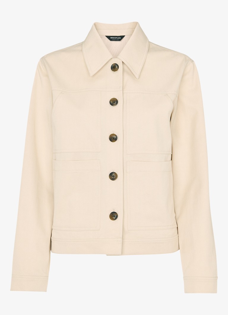 Whistles Dames Mia jack met steekzakken in de kleur Naturel