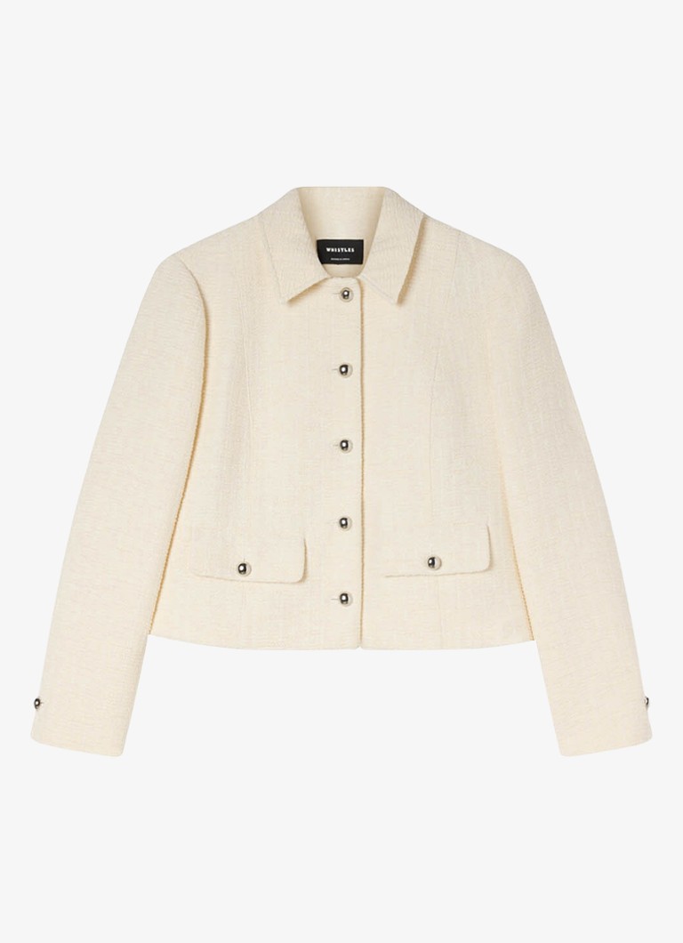 Whistles Dames Cropped jack van blouclé in de kleur Beige