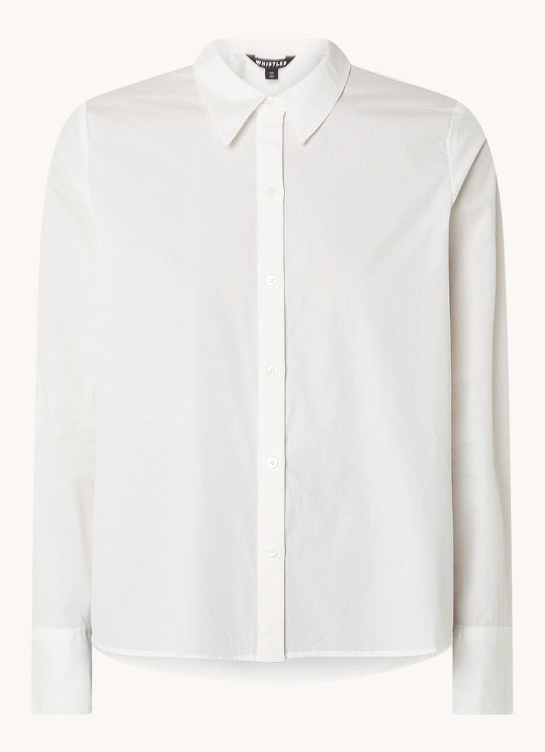 Whistles Dames Boxy blouse met stretch in de kleur Wit