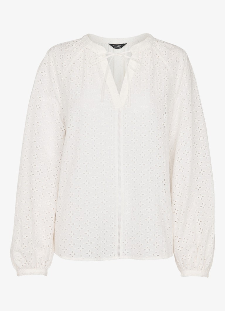 Whistles Dames Tuniek met opengewerkt dessin in de kleur Wit