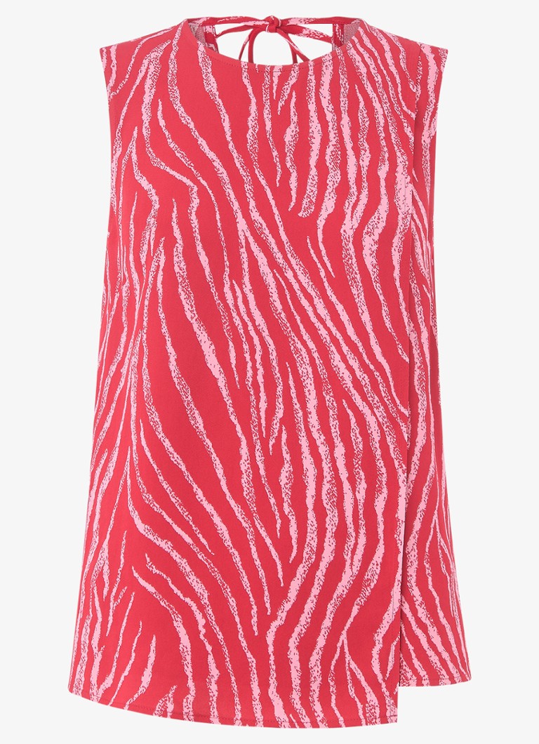 Whistles Dames Mouwloze top met zebraprint in de kleur Kersenrood