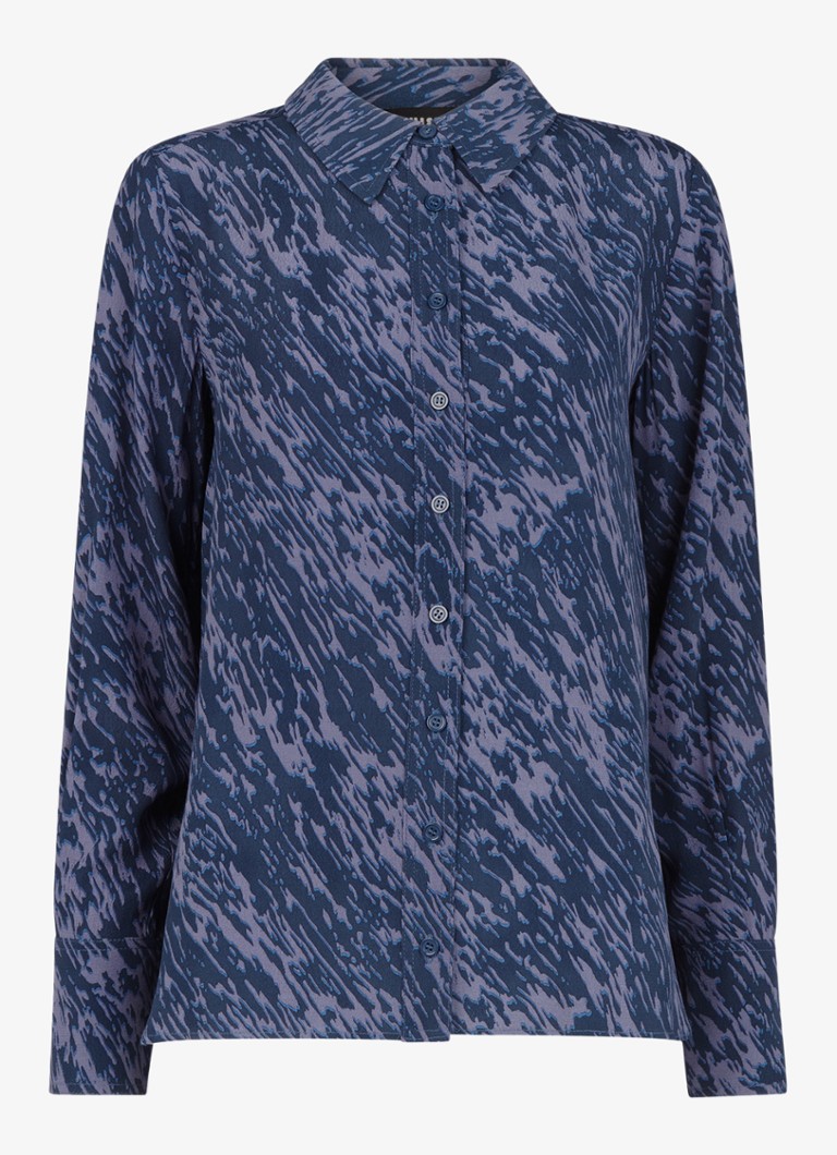 Whistles Dames Blouse met grafische print in de kleur Donkerblauw