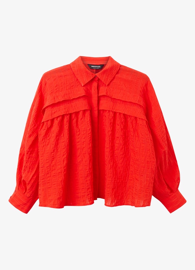Whistles Dames Blouse met textuur in de kleur Steenrood