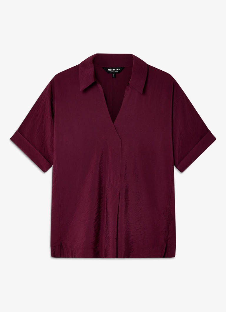 Whistles Dames Sasha tuniek met kraag in de kleur Cranberryrood