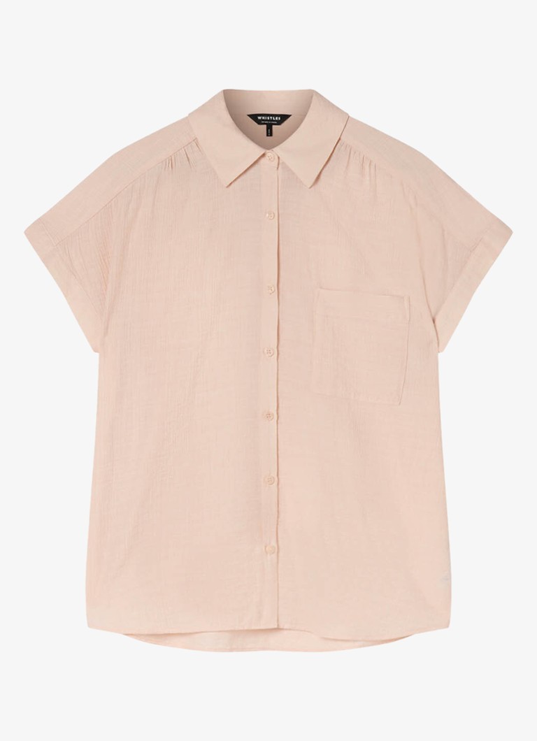 Whistles Dames Nicola blouse met structuur in de kleur Lichtroze