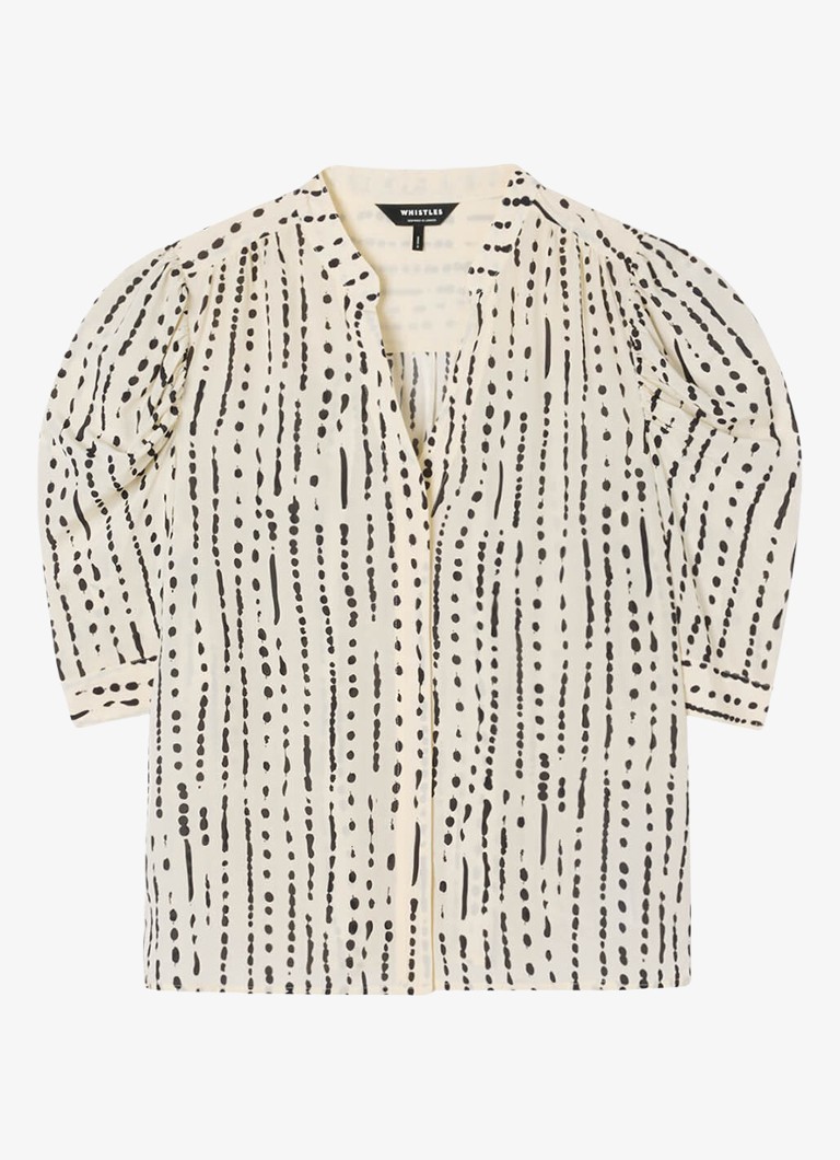 Whistles Dames Blouse met stippenprint in de kleur Ivoor