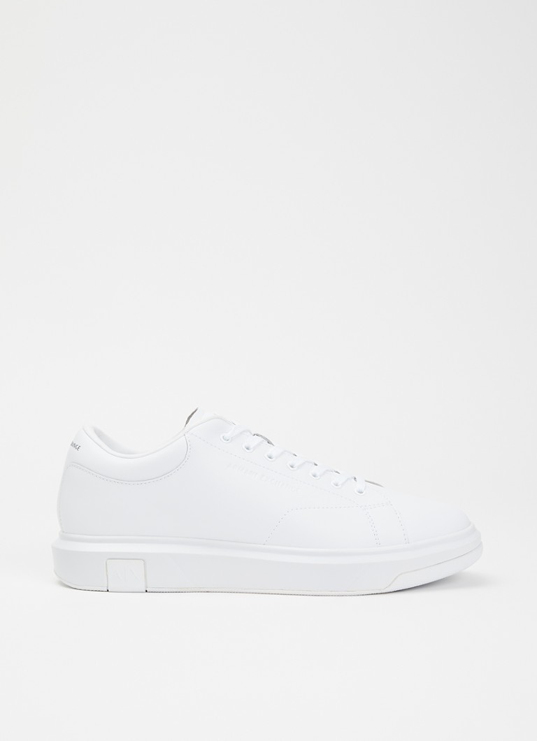 Armani Heren Sneaker van leer met logo in de kleur Wit